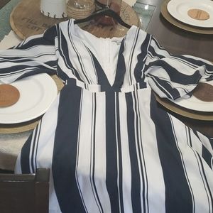 Blue and white dress